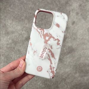 Loopy Case White and Pink Marble for iPhone 13 Pro